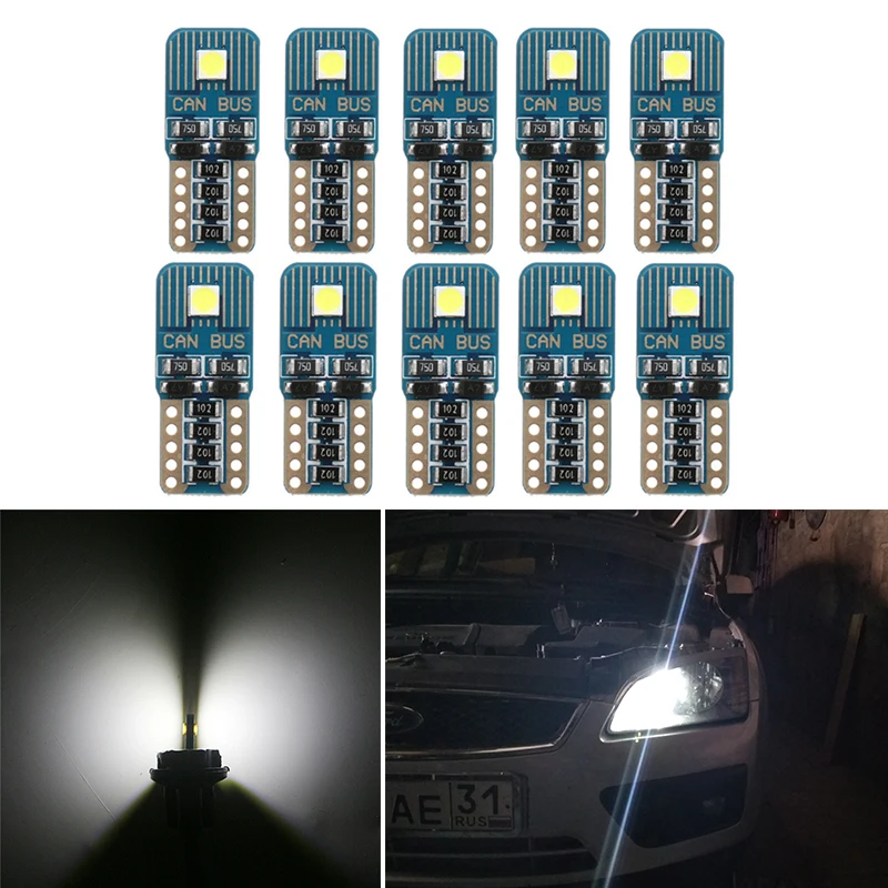 10x светодиодный T10 W5W Canbus автомобильные парковочные огни для Honda Toyota Hyundai Jaguar GMC