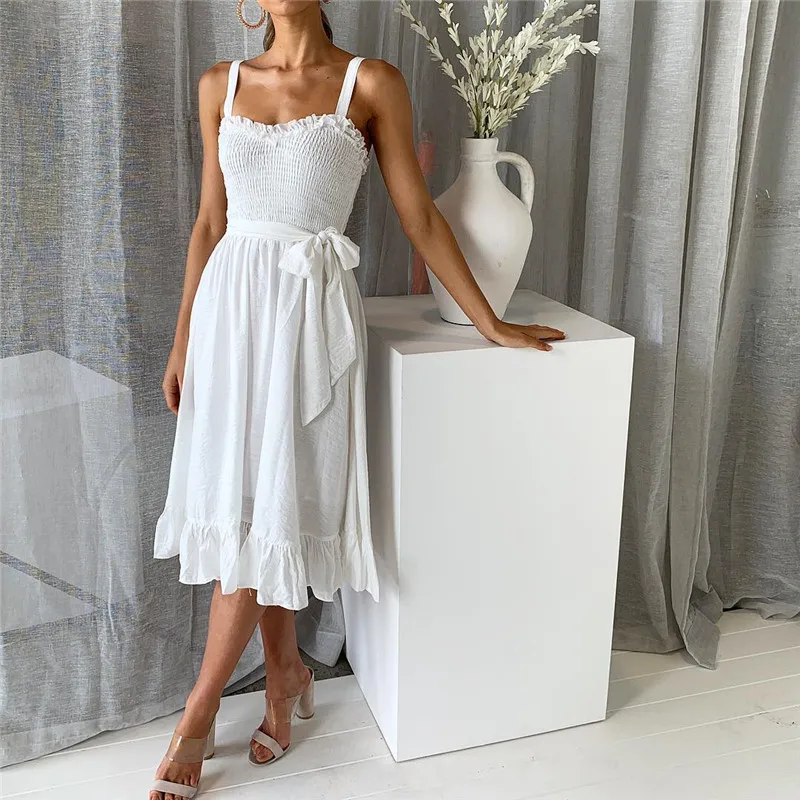 Платье женское средней длины с открытой спиной пикантный Модный повседневный