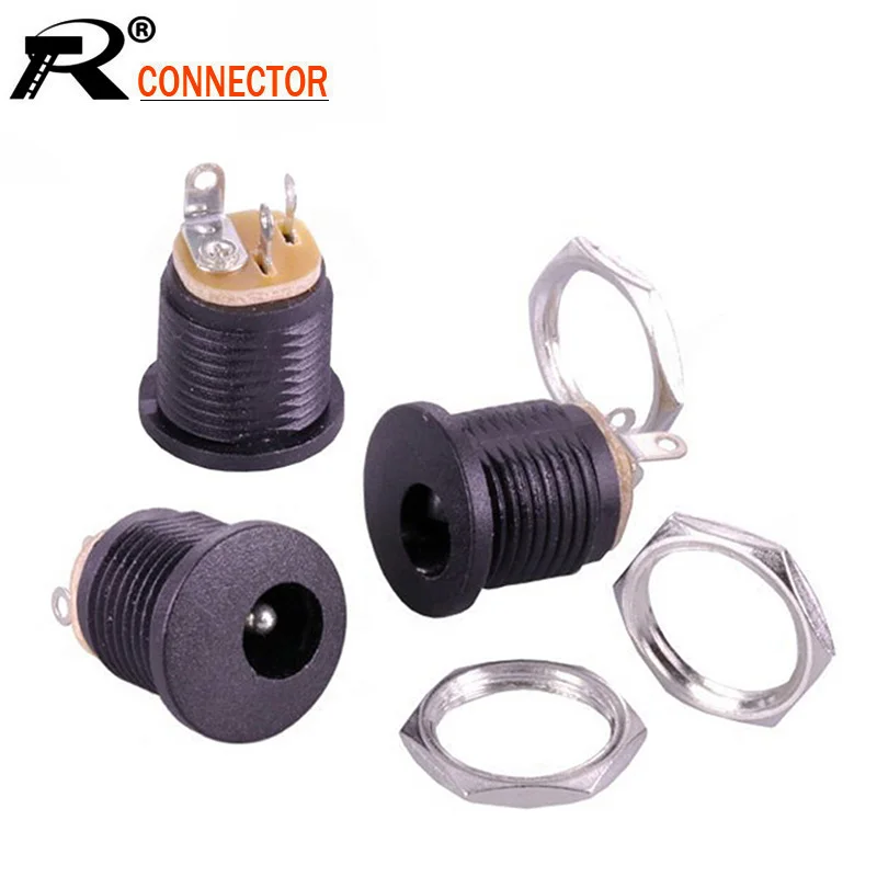 10 шт./лот DC Панельное крепление гнездо постоянного тока разъем питания проводной