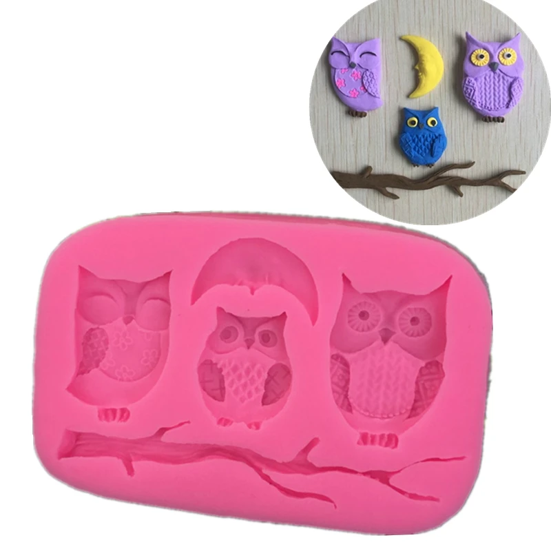 

Moon&Owls Silica Gel 3D Wall Panel Molds DIY Template Owls Family 3D Wall Panel Molds Concrete Silicone Pottery Clay Tools Mold