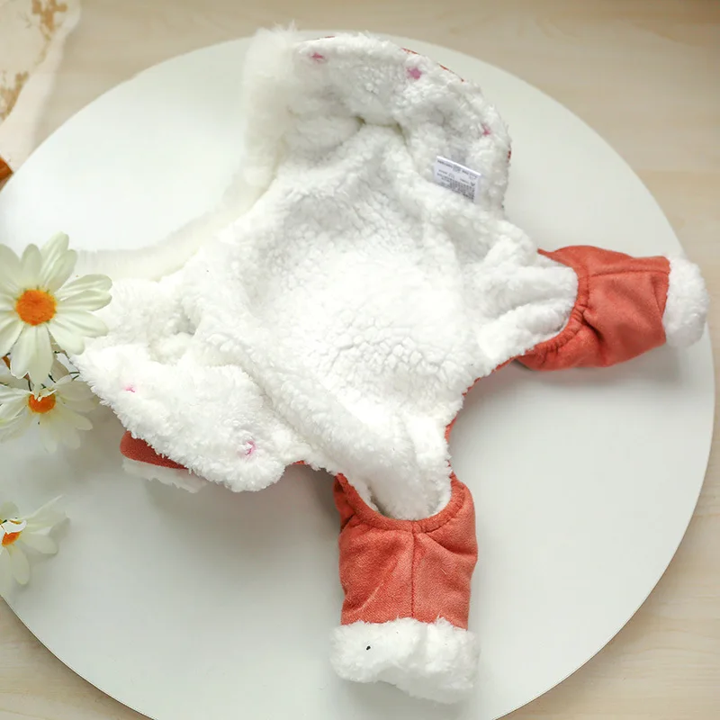 

Pet dog autumn and winter cotton clothes warm and velvet warm clothes cat costumes carrots rabbits four feet