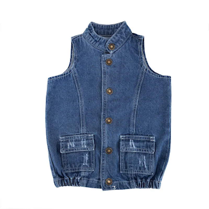 Ковбойский жилет с карманами для мальчиков куртка без рукавов девочек осенний