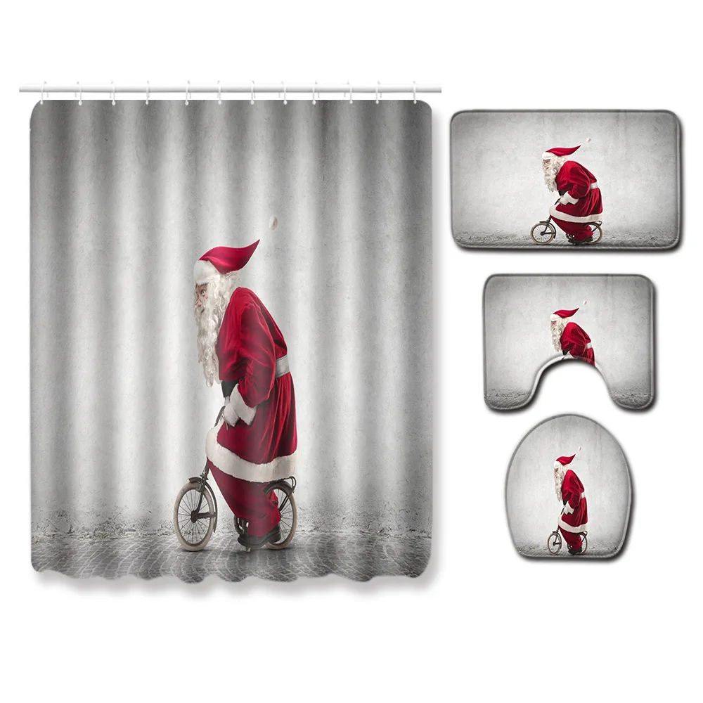 Zeegle Водонепроницаемая занавеска для душа Рождественская ванной