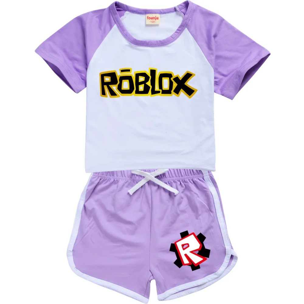 

Girls Boys 2021 Summer Clothing Set ROBLOXing Kids Sports Pants Baby Clothing T shirt Beach Shorts outfits Pyjamas For 2-16Years