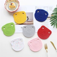 round cotton rope tassel nordic style non slip kitchen placemat coaster insulation pad dish coffee table mat home decor 51003