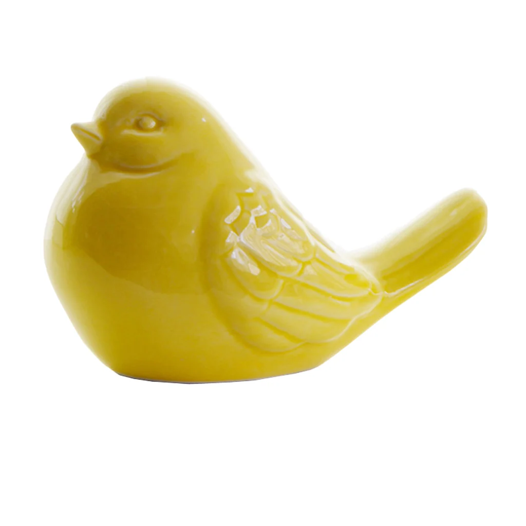 Ceramic Bird Ornament Porcelain Statues Figurine Home Decor -Yellow | Дом и сад