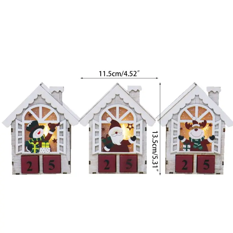 

Новый светодиодный светильник деревянный дом Рождественская елка украшение лося Санта Клаус Снеговик висячие