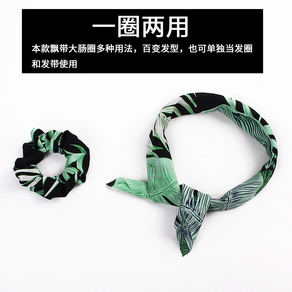 Лента для волос повязки для волос женские аксессуары для волос лента конский хвост тропический стиль путешествия Печатный шелковый шарф квадратный платок большой