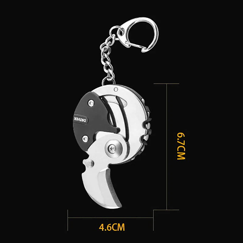 

1pc Multifunction Outdoor Edc Tool Folding Coin Cutters Keychain Screwdriver Multifunction Coin Cutters Stainless Steel
