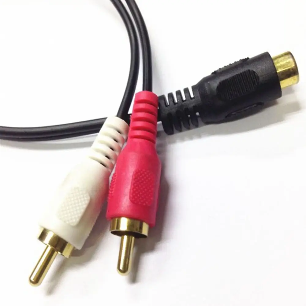 Высокое качество золото 3 5 мм 1/8 &quotЖенский мини-джек на 2 штекера RCA кабель адаптер