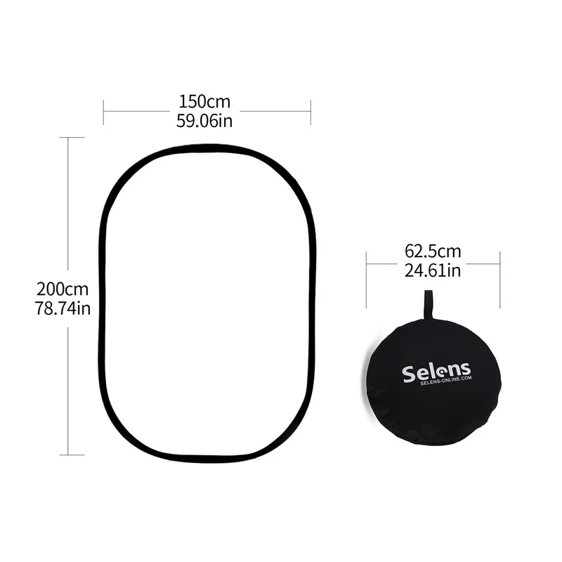 

150X200CM Foldable Oval Reflector Soft Light Board Photo Video Photography Diffuser Photo Studio Soft Panel with Portable bag