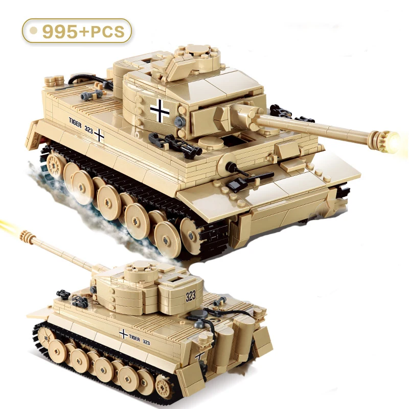 Совместимый Танк legoing tiger Panzer немецкая армия m1a2 abrams t90 ww2 военный автомобиль война