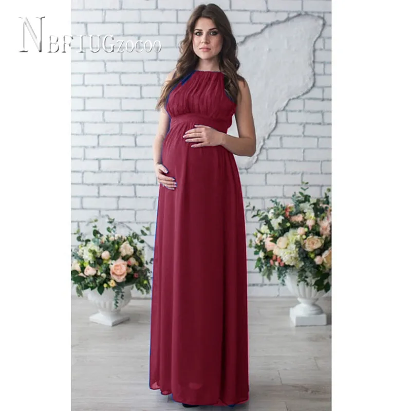 

2020 Europe Round Neck Patchwork Sleeveless Women Dress Pregnant Female Dresses