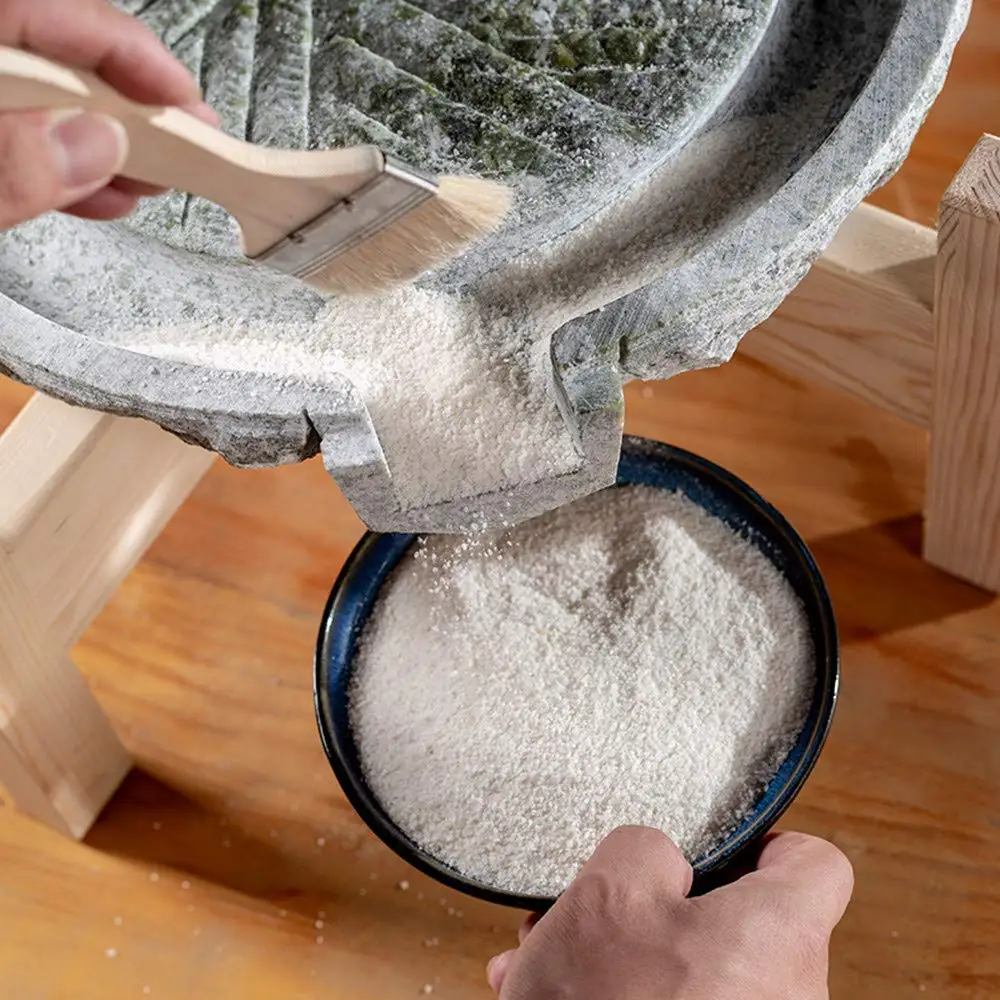 買取 天然ブルーストーンマニュアル家庭用食品小麦粉ミル、ハンドクランク穀物コーヒーグラインダーとスタンド