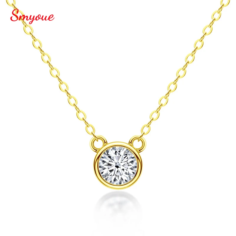 

Smyoue 45cm 1 Carat Moissanite Necklace For Women White Gold Real S925 Sterling Silver Bright Jewelry Birthday Gift For Her