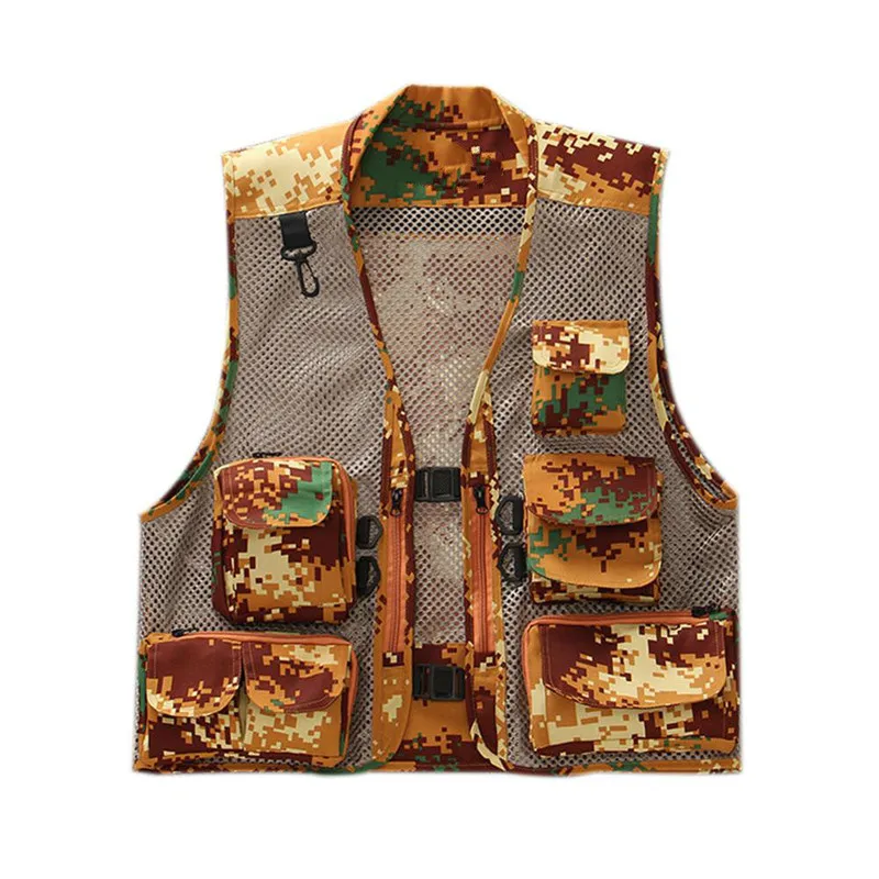 

Men's Fishing Vest Mesh Breathable with Multi-Pocket Zip Camouflage Waistcoat Jacket Outdoor Photography Hunting Travel