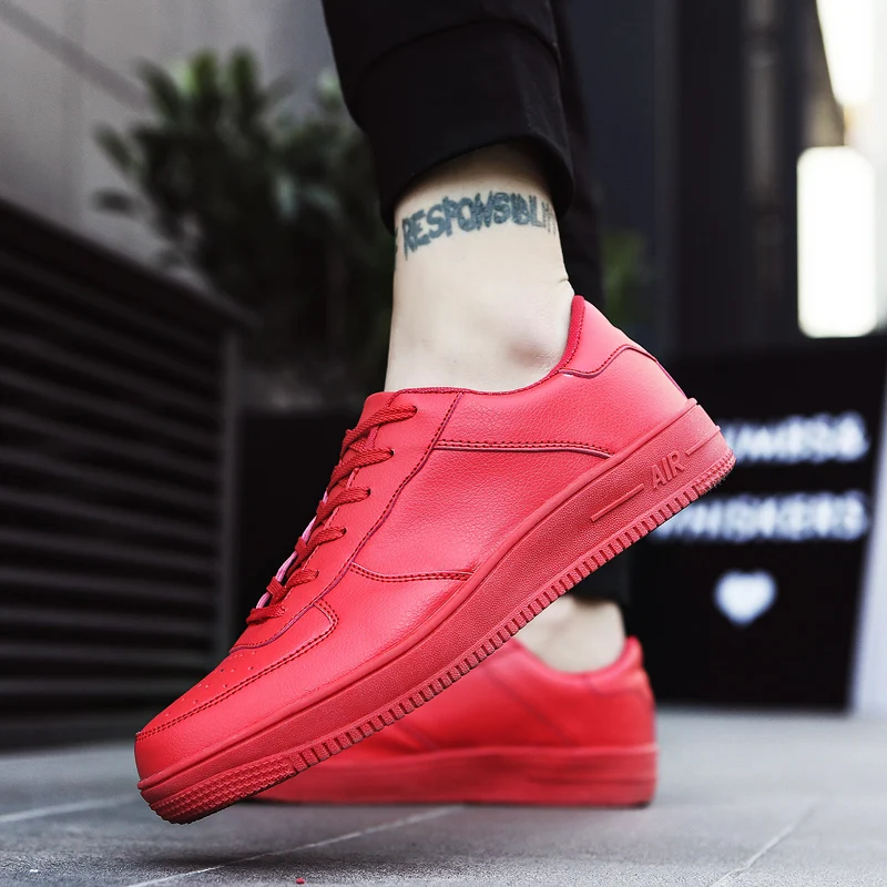 Модная мужская обувь Мужская Вулканизированная дышащие белые кроссовки Новинка