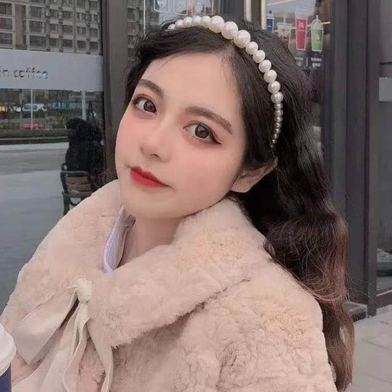 Ободок для волос с бантом и подсолнухом Женский роскошный обруч большим жемчугом