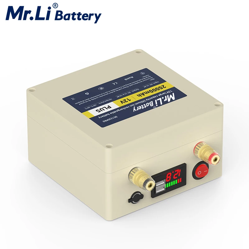 Mr.Li 12V 25Ah Lifepo4 аккумуляторная батарея с 6A зарядное устройство для Открытый