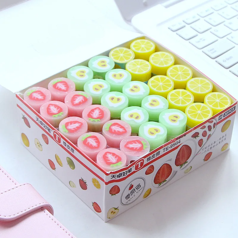 

Creative Fruit Erasers Cartoon Cute Erasers Children Gift School Stationery and Office Supplies Cute Eraser