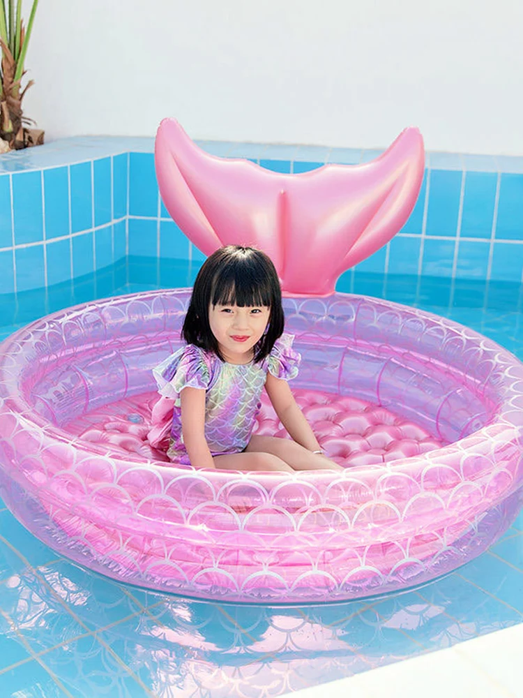 

Mermaid Pool Unique Round Inflatable Swimming Pool Does Not Take Up Space Not Need To Be Inflated No Deformation PVC