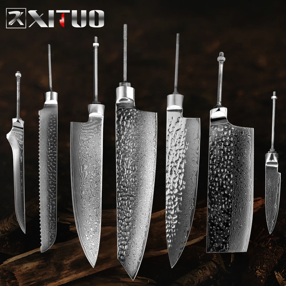 Нож шеф повара XITUO из японской дамасской стали лезвие без рисунка для рукоделия