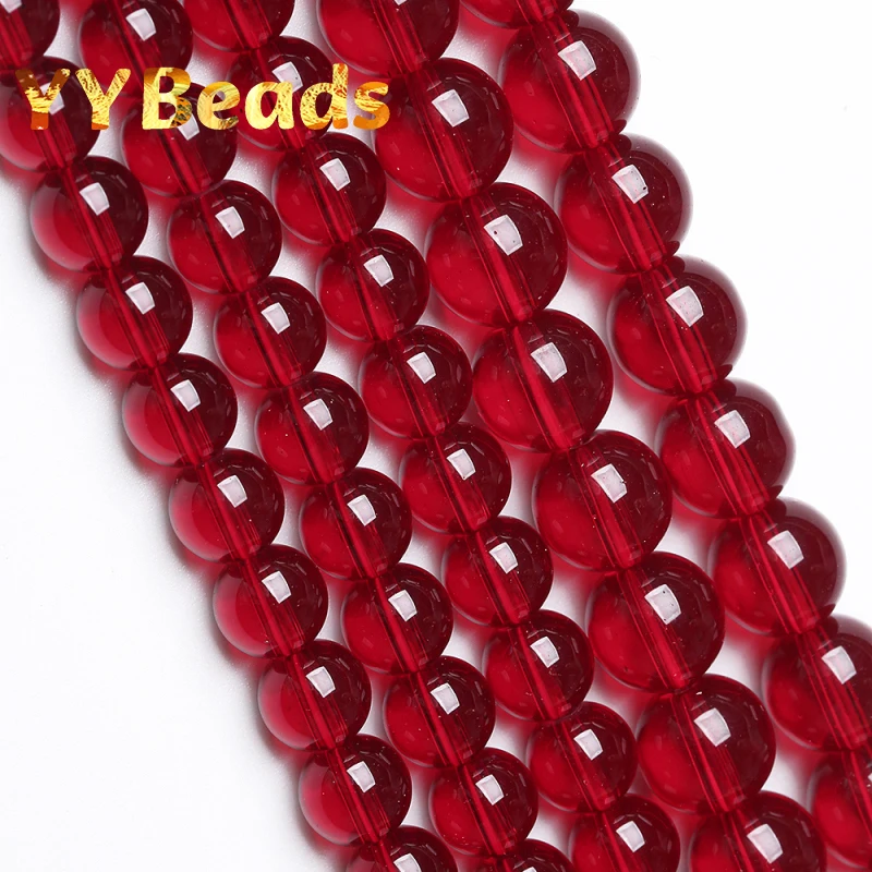 

Natural Garnet Red Crystal Glass Beads Clear Red Glass 4-12mm Round Loose Beads For Jewelry Making DIY Women Bracelets Wholesale