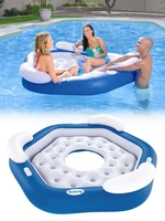 summer swim ring pool inflatable big size three people swim float outdoor inflatable lounge for men women water fun piscina