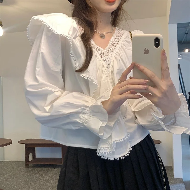 

Осенне-зимняя нежная рубашка с длинными рукавами