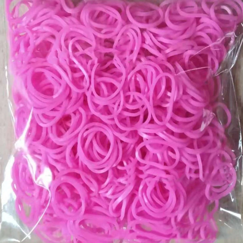 Jelly pink 600 шт эластичные разноцветные резиновые ткацкие браслеты крючок для браслетов DIY детский игрушечный браслет домашний браслет для женщин - Окраска металла: Jelly pink