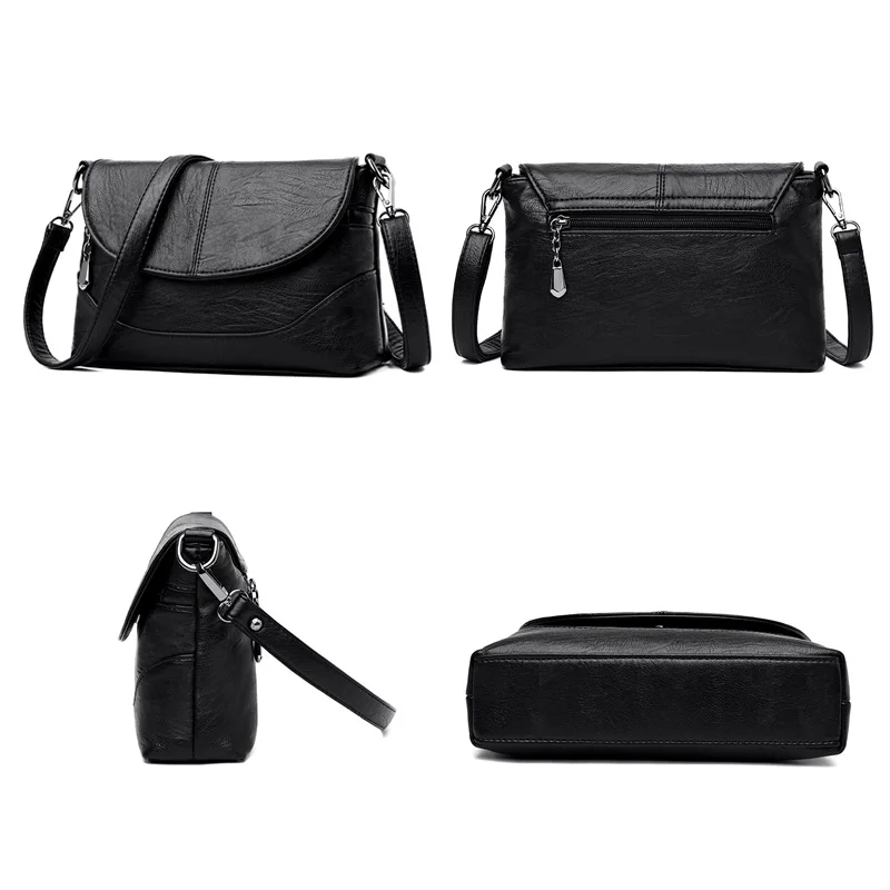 

Vintage Crossbody Bags For Women Soft Leather Shoulder Bags Designer High Quality PU Leather Ladies Flap Bag For Girl