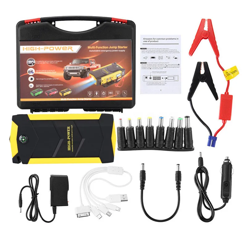 

12V 82800mAh High Power Car Jump Starter Portable Starting Device Power Bank Car Charger For Car Battery Booster Buster 4 USB