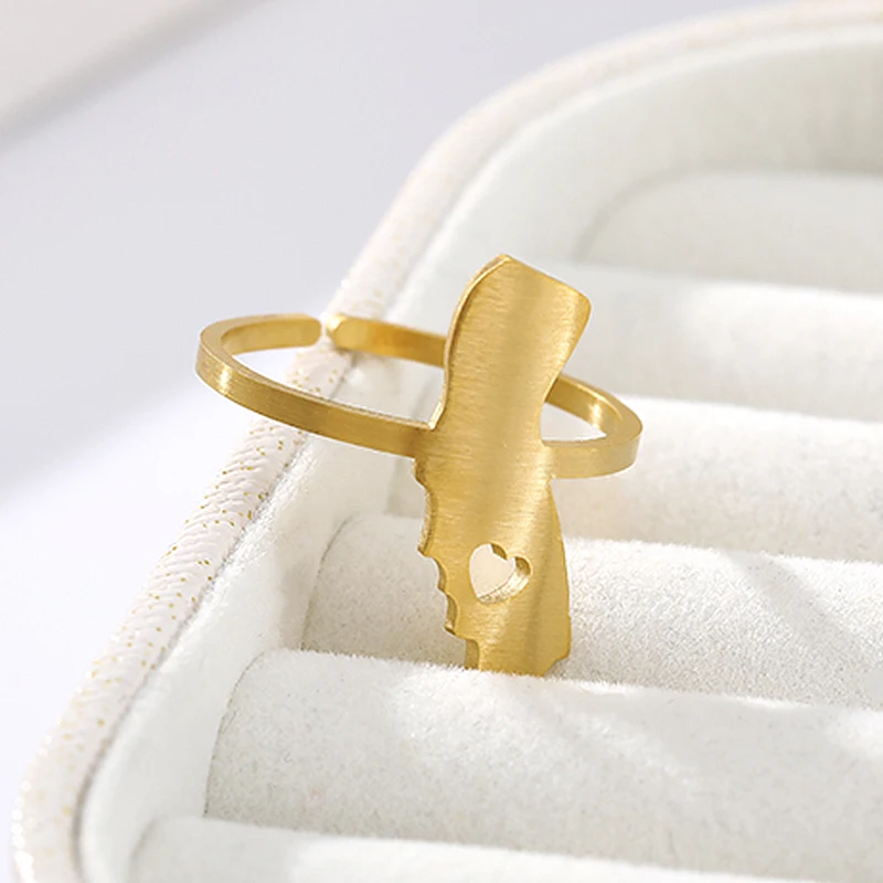 California кольцо с изображением карты Нигерия Кольцо из нержавеющей стали