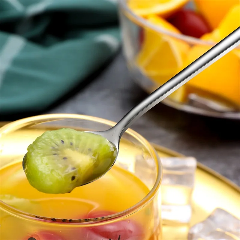 

Long Handled 304 Stainless Steel Coffee Spoon Ice Cream Dessert Tea Stirring Spoons For Picnic Kitchen Accessories Bar Tools