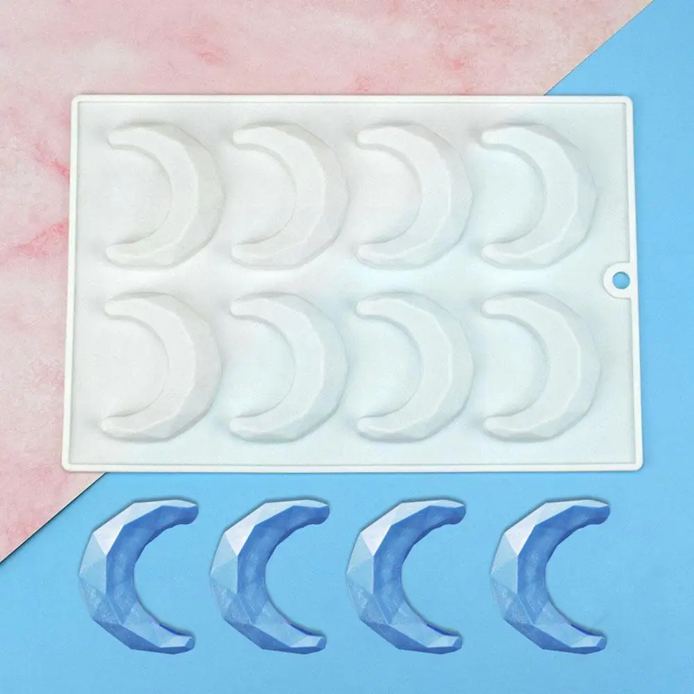

2 Styles Mubarak Eid Moon Shape Mousse Cake Mold Chocolate Fondant Kitchen Decorating Cake Silicone Bakeware Mould Cake D1j0