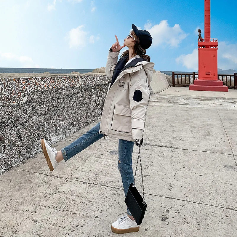 2021 NEW Down And Down Cotton Padded Jacket Women's Korean Version Loose Autumn And Winter Coat Winter Cotton Padded Jacket