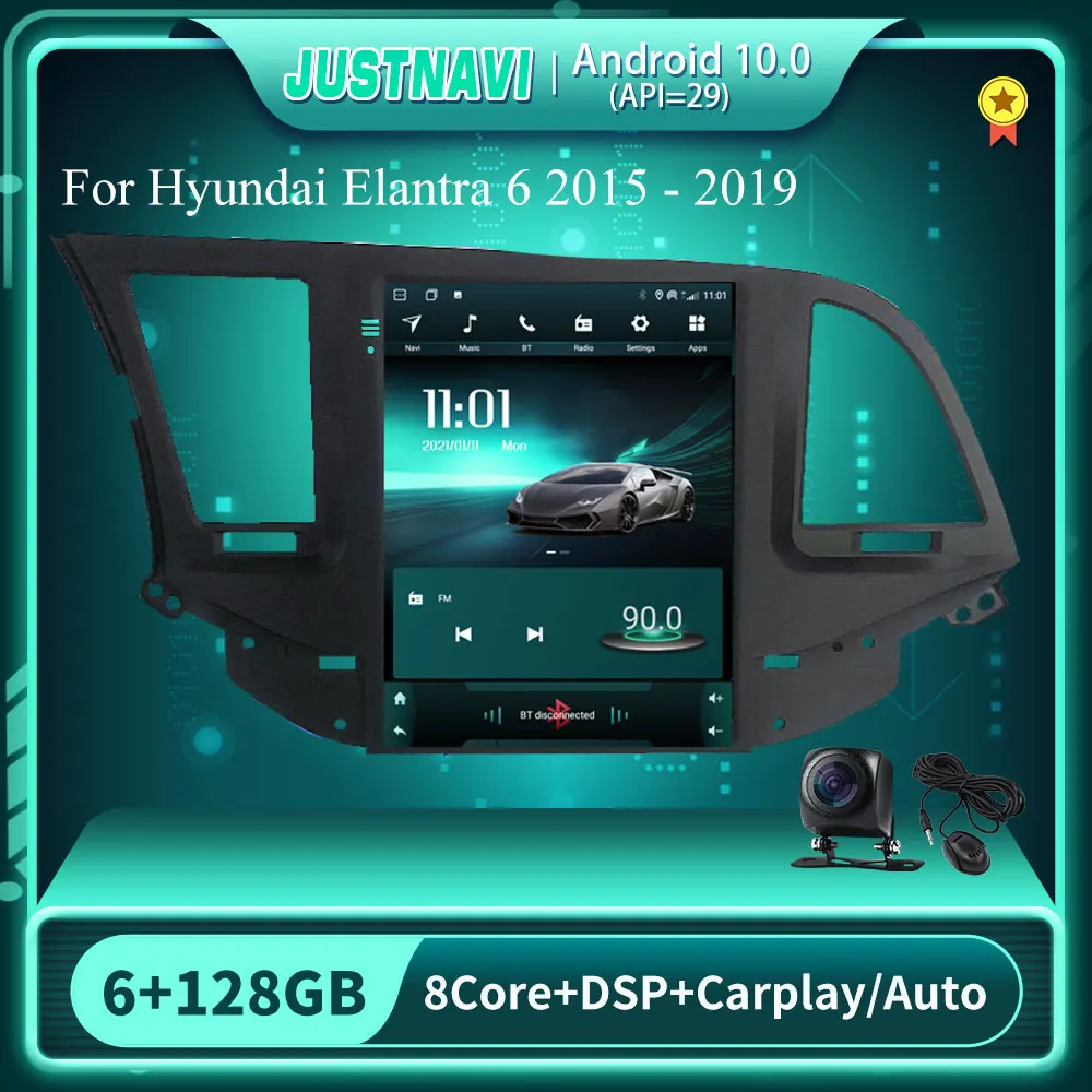

JUSTNAVI 6 + 128G для Hyundai Elantra 6 2015-2019 автомобильный радиоприемник мультимедийный GPS Видео Android 10,0 Octa Core IPS без DVD 1280*720P