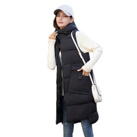 down cotton vest women 2021 winter new korean fashion mid length loose waistcoat thicken ladies casual jacket female lr1319