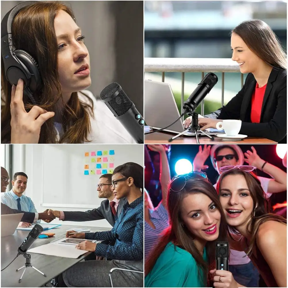 

USB Microphone Aluminum Alloy Microphone With Tripod Microphone For Home Accessories