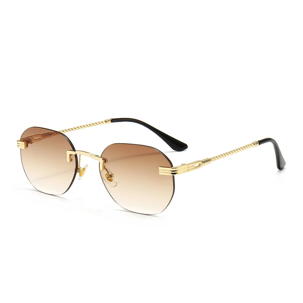 

High Quality Women's Small Square Sunglasses Fashion Gradient Rimless Brand Designer Sun Glasses Female Streetwear Trend Eyewear