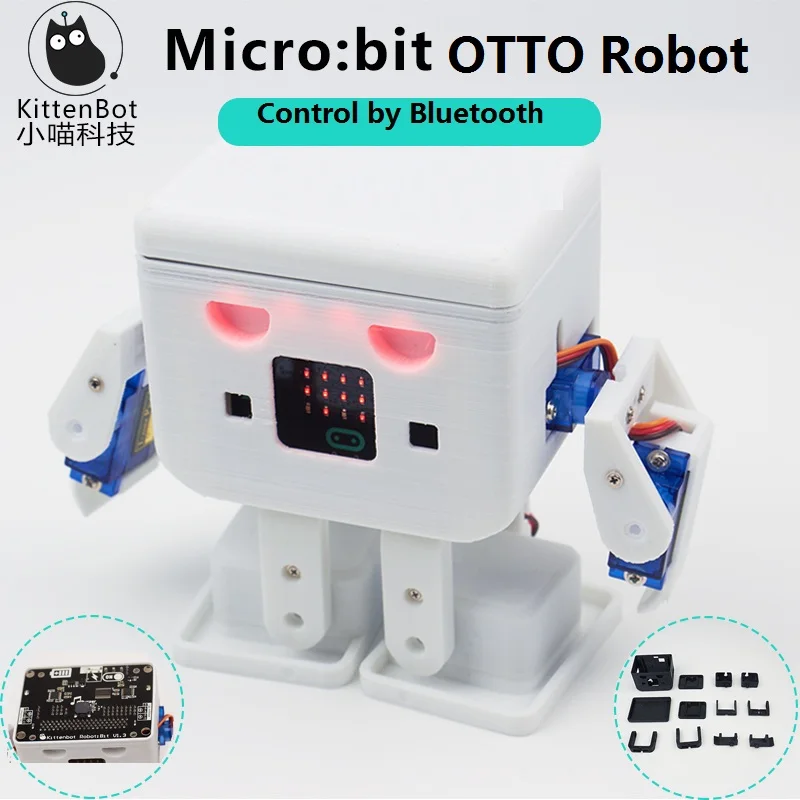 Kittenbot Micro:bit Robotbit Версия 8 Ways Servo Control графическое Программирование OTTO Robot