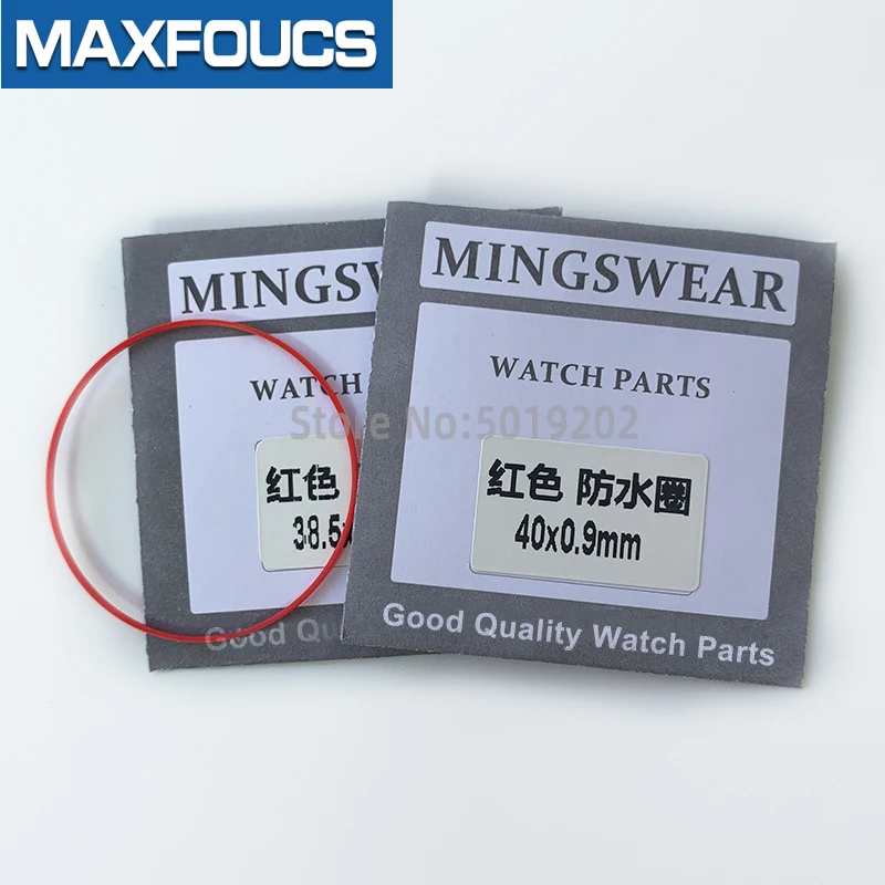 Red Gasket O Ring 35-42mm dia 0.9mm High 0.6mm thick Plastic Gasket for back case Caseback O-Ring Parts For TISSOT brand