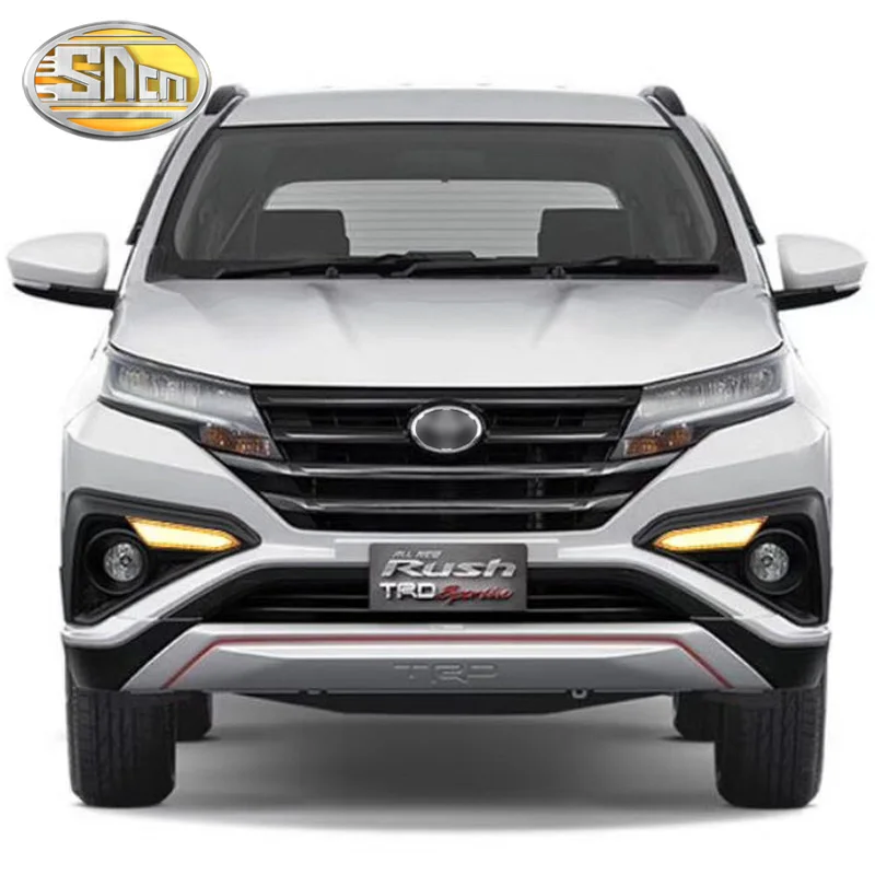 

SNCN 2PCS LED Daytime Running Light For Toyota Rush 2018 2019 Car Accessories Waterproof ABS 12V DRL Fog Lamp Decoration