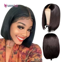 short bob wig 4x4 lace closure wig 180 density pre plucked brazilian remy human hair wigs with baby hair for black women
