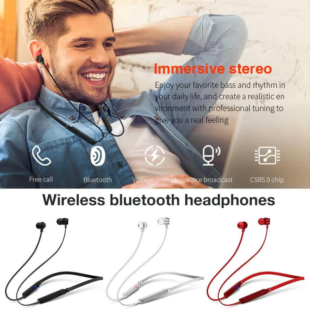 Новинка Bluetooth наушники с креплением на шею тяжелый бас стерео бинауральная