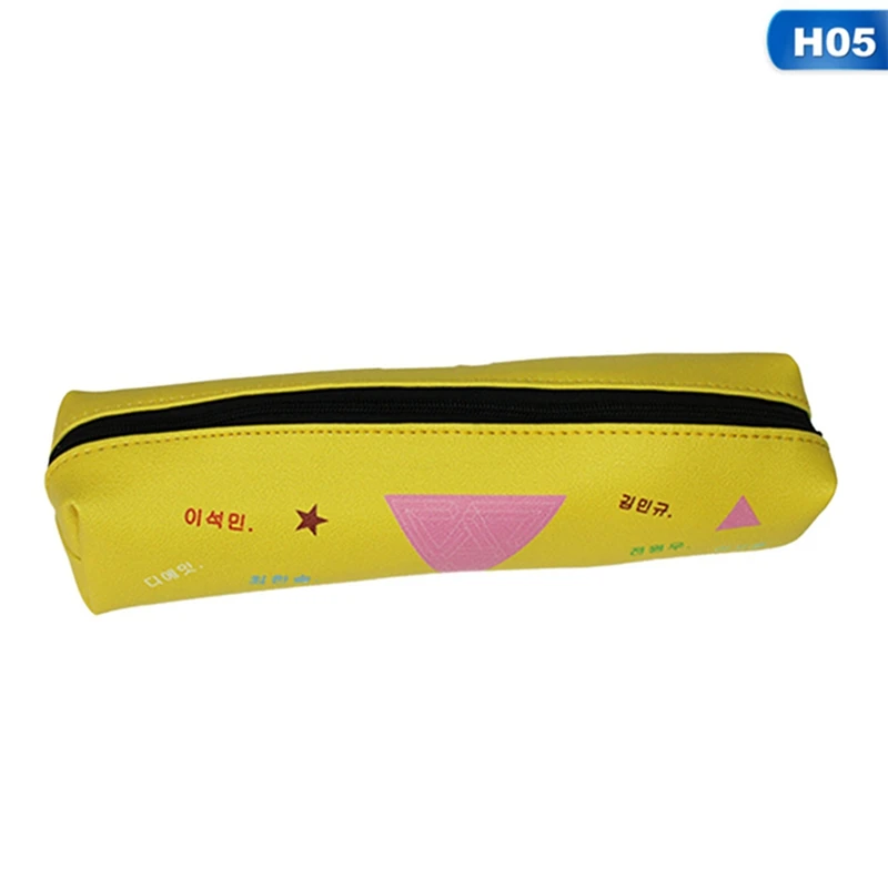 H05 1 шт. Kawaii Мультфильм Kpop Exo Twice Got7 черный розовый пенал для карандашей ручек сумка вентиляторы канцелярские принадлежности студенческие подарки для детей - Цвет: H05