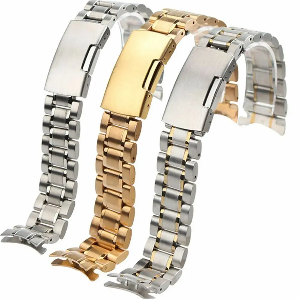 Изогнутый конец 18 мм 20 22 ремешок из нержавеющей стали для часов Замена|Ремешки