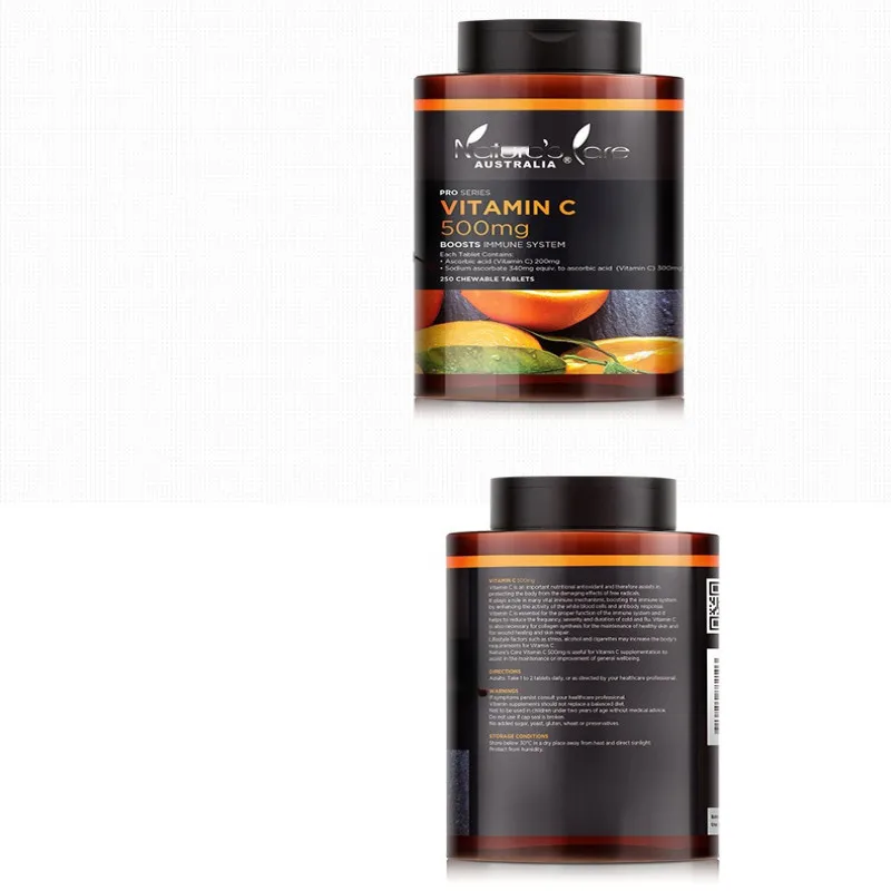 Без сахара водорастворимые таблетки с витамином C жевательные 250| |