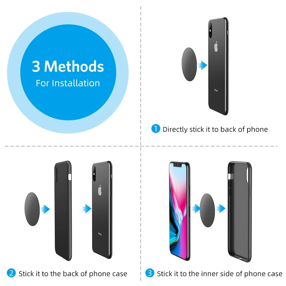 1pcs/3pcs/5pcs/lot Metal Plate Disk Replacement Kits With 3M Adhesive For Magnetic Car Phone Holder Car Mount Holder Accessories