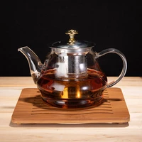 800ml tea pot heat resistant borosilicate glass teapot with stainless steel infuser strainer loose leaf tea pot tool kettle set